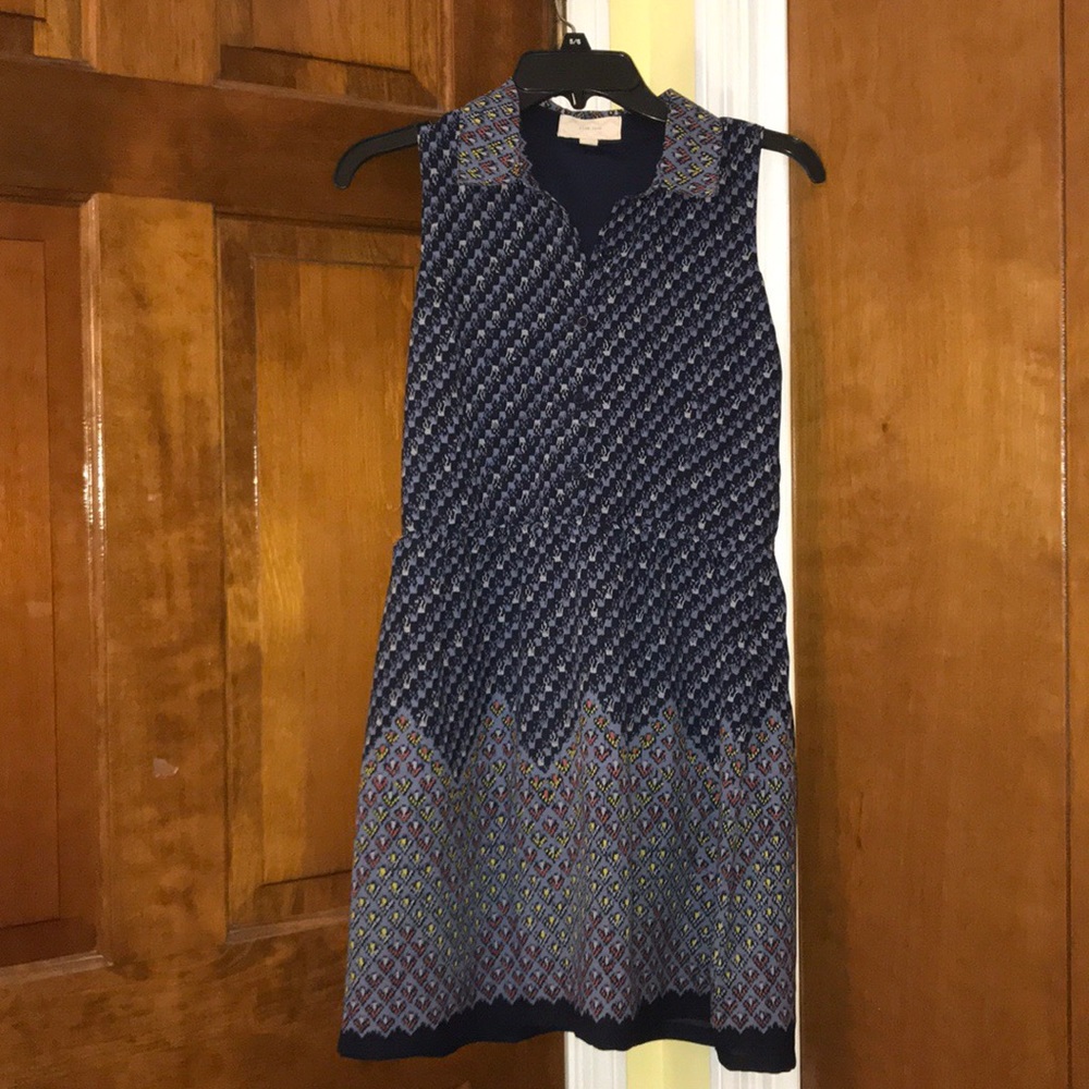 Retro Button Up Casual Blue Dress